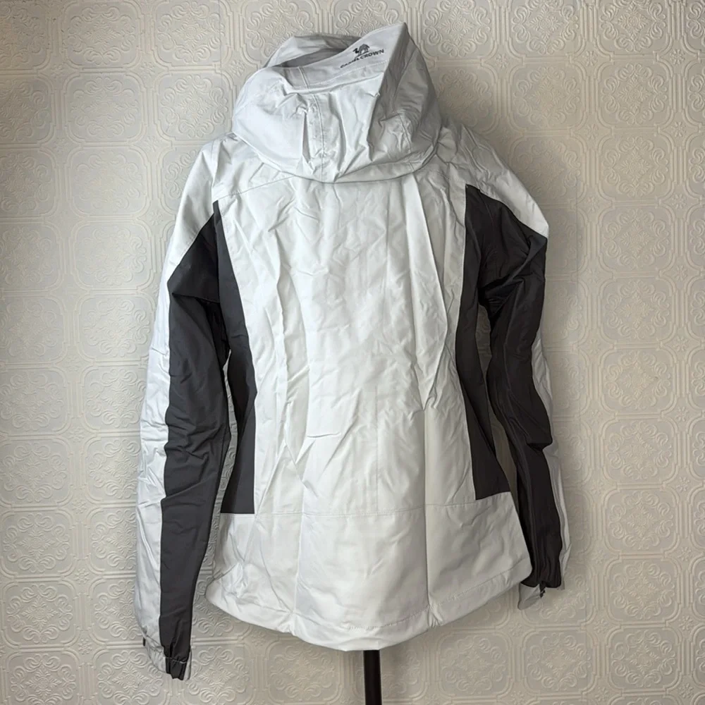 Camel Crown | White & Silver Waterproof Ski Jacket, Size S, NWT